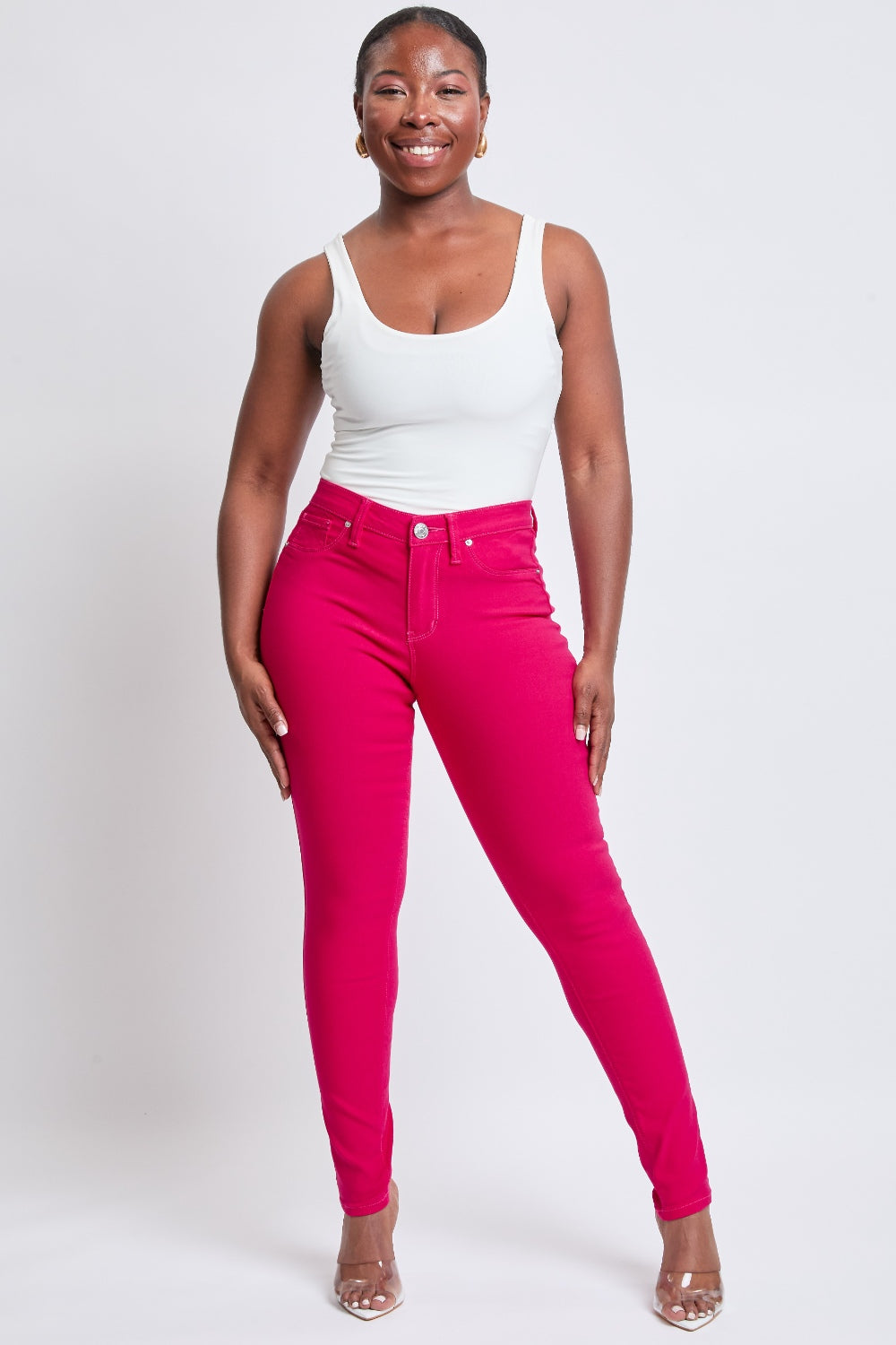 YMI Jeanswear Hyperstretch Mid-Rise Skinny Jeans-Denim-Inspired by Justeen-Women's Clothing Boutique