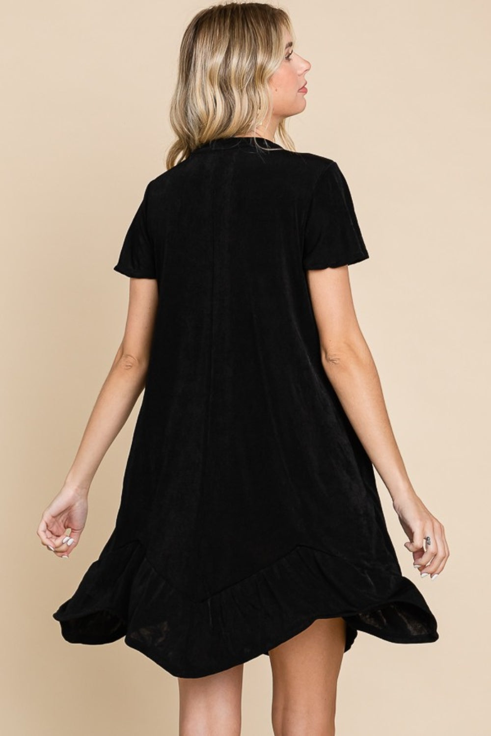 Culture Code Full Size Short Sleeve Ruffled Asymmetric Hem Dress-Dresses-Inspired by Justeen-Women's Clothing Boutique