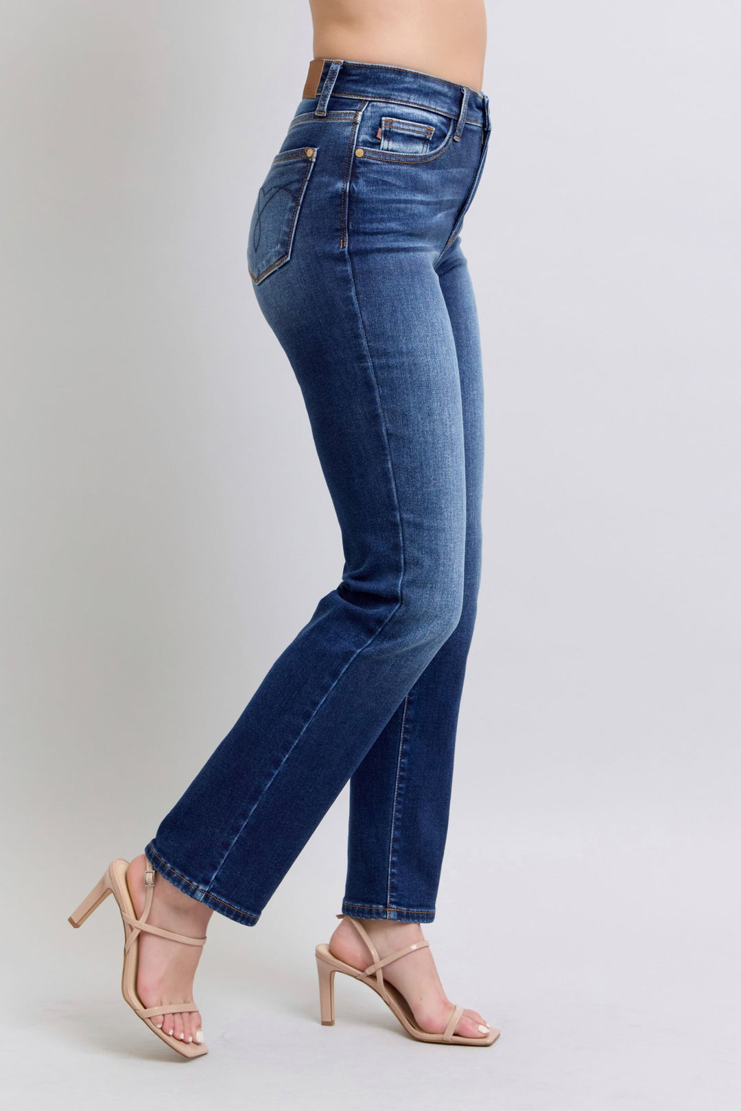 Judy Blue Full Size Washed Straight Leg Jeans with Pockets-Denim-Inspired by Justeen-Women's Clothing Boutique