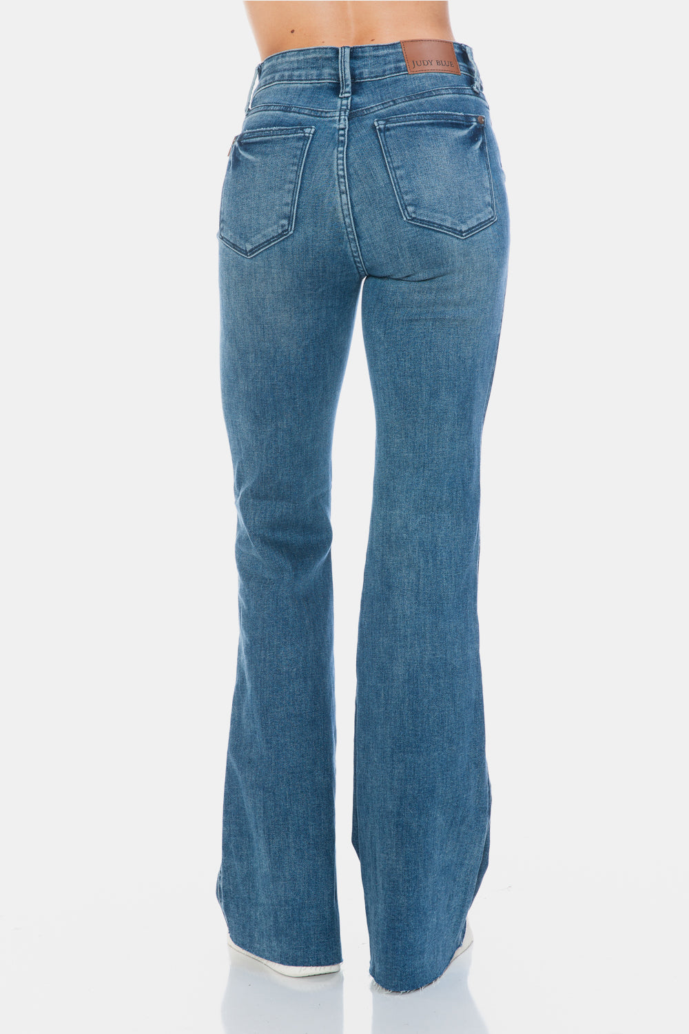 Judy Blue Full Size Tummy Control Cut Hem Flare Jeans-Denim-Inspired by Justeen-Women's Clothing Boutique