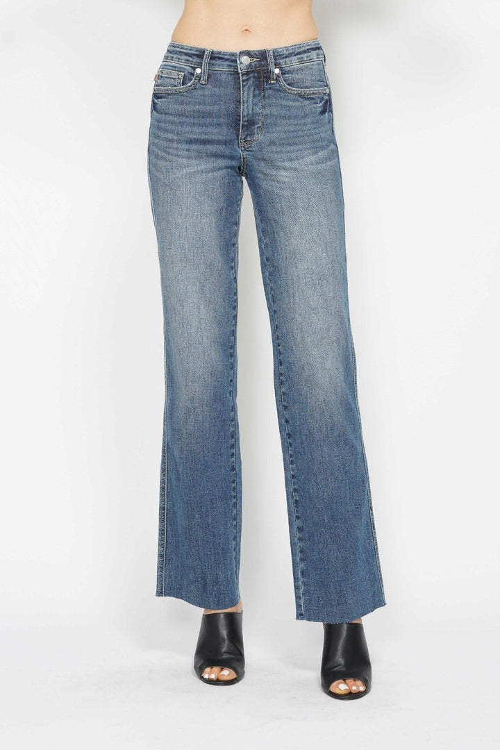 Judy Blue Full Size Tummy Control Straight Jeans-Denim-Inspired by Justeen-Women's Clothing Boutique