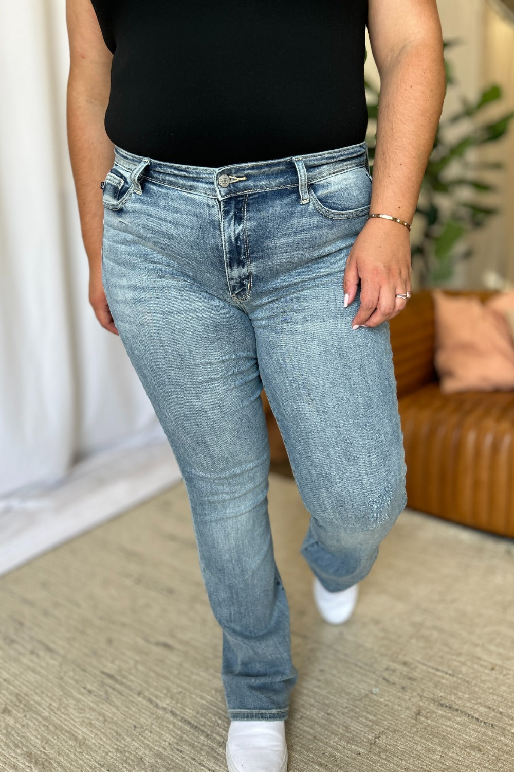 Judy Blue Full Size Medium Rise Bootcut Jeans-Denim-Inspired by Justeen-Women's Clothing Boutique