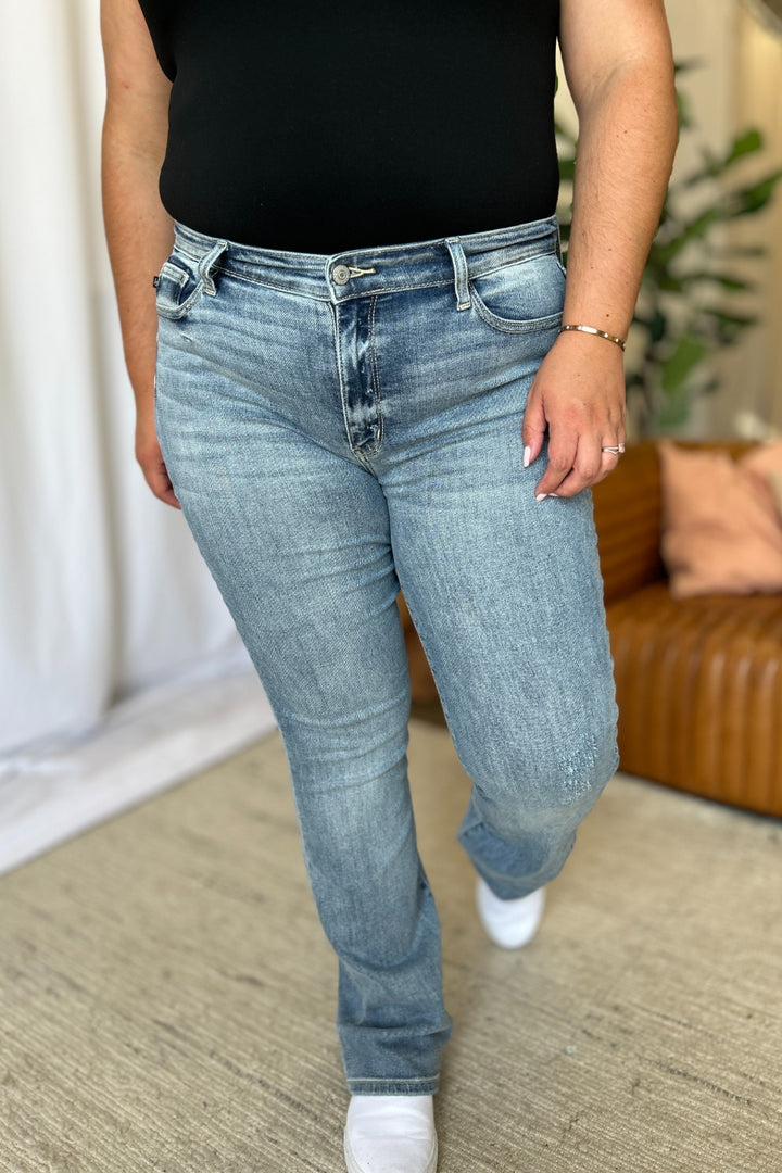 Judy Blue Full Size Medium Rise Bootcut Jeans-Denim-Inspired by Justeen-Women's Clothing Boutique