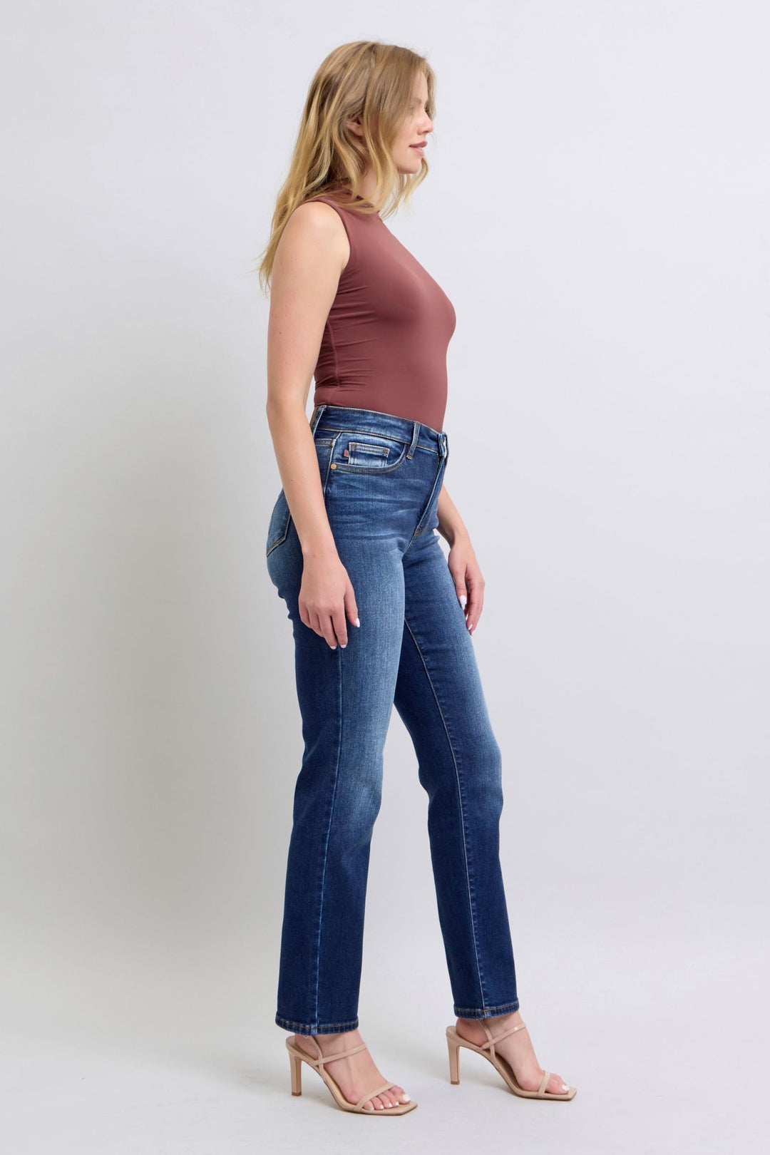 Judy Blue Full Size Washed Straight Leg Jeans with Pockets-Denim-Inspired by Justeen-Women's Clothing Boutique