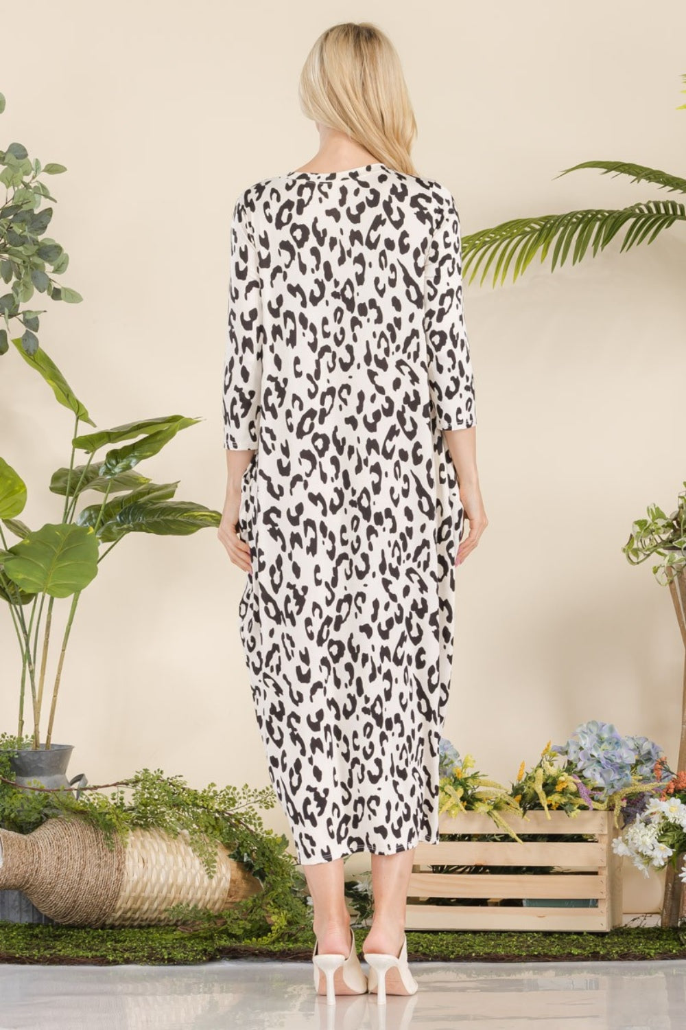 Celeste Full Size Leopard Contrast Dress with Pockets-Dresses-Inspired by Justeen-Women's Clothing Boutique