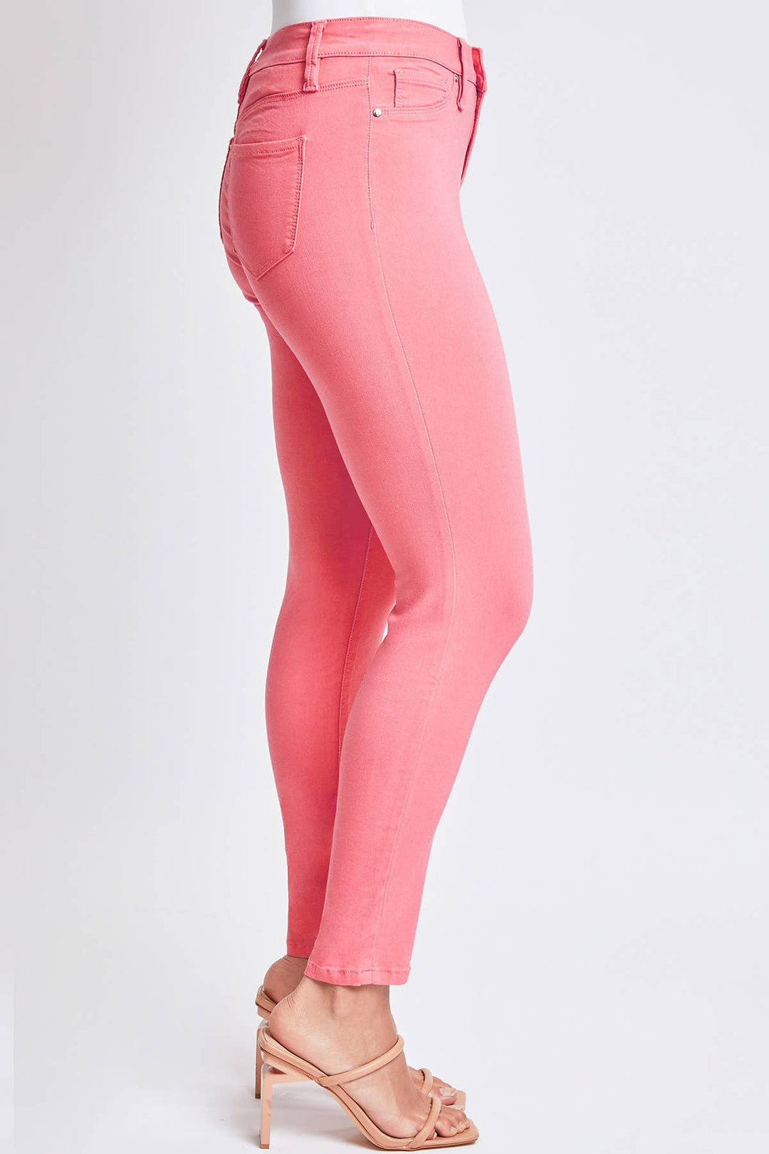 YMI Hyperstretch Mid-Rise Skinny Jean, Shell Pink-Pants-Inspired by Justeen-Women's Clothing Boutique in Chicago, Illinois