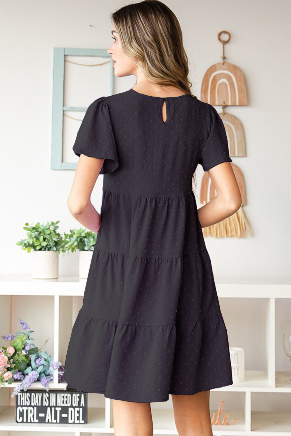 Heimish Swiss Dot Short Sleeve Tiered Dress-Dresses-Inspired by Justeen-Women's Clothing Boutique in Chicago, Illinois