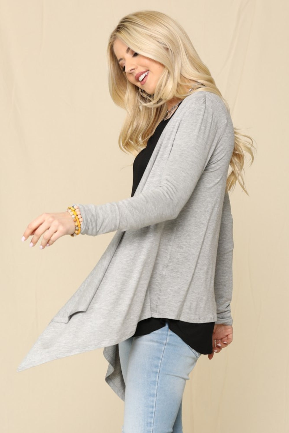 Celeste Full Size Open Front Knit Cardigan-Cardigans + Kimonos-Inspired by Justeen-Women's Clothing Boutique