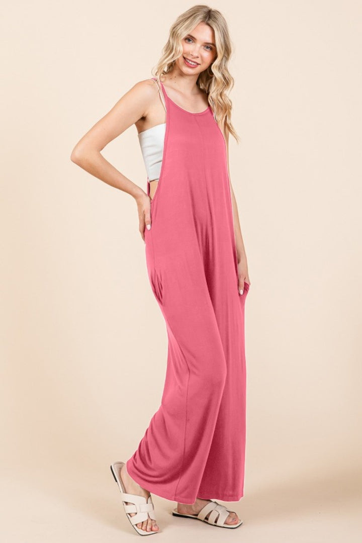 Culture Code Full Size Sleeveless Wide Leg Jumpsuit with Pockets-Jumpsuits & Rompers-Inspired by Justeen-Women's Clothing Boutique