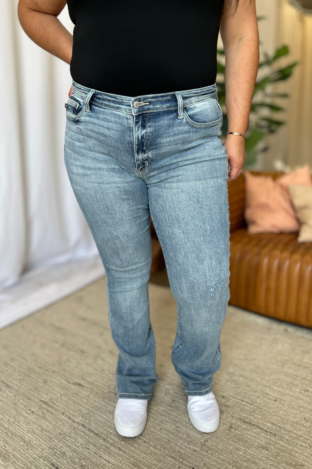 Judy Blue Full Size Medium Rise Bootcut Jeans-Denim-Inspired by Justeen-Women's Clothing Boutique