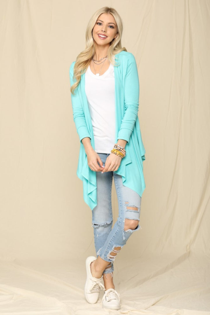 Celeste Full Size Open Front Knit Cardigan-Cardigans + Kimonos-Inspired by Justeen-Women's Clothing Boutique