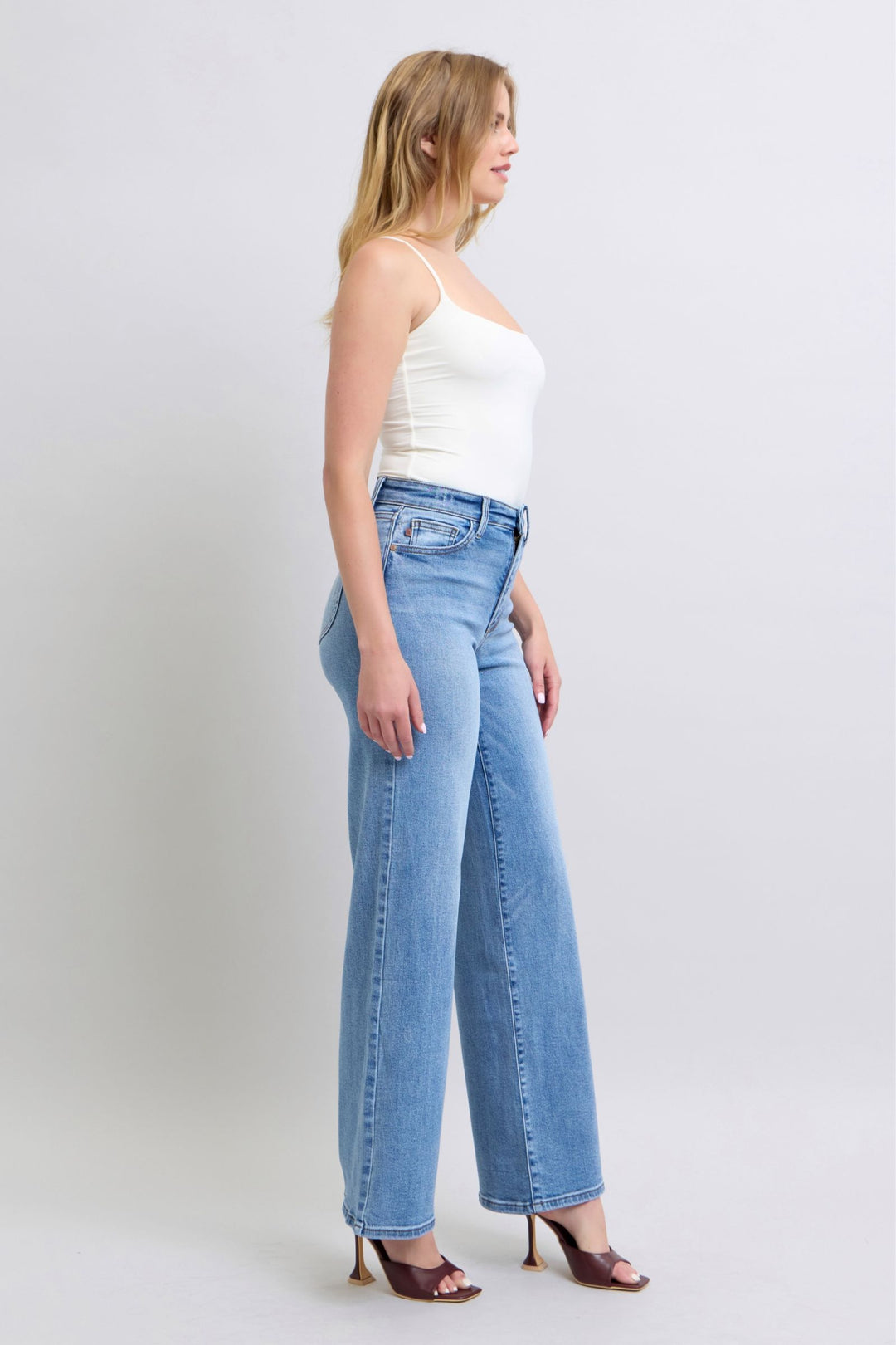 Judy Blue Full Size Wide Leg Jeans with Pockets-Denim-Inspired by Justeen-Women's Clothing Boutique