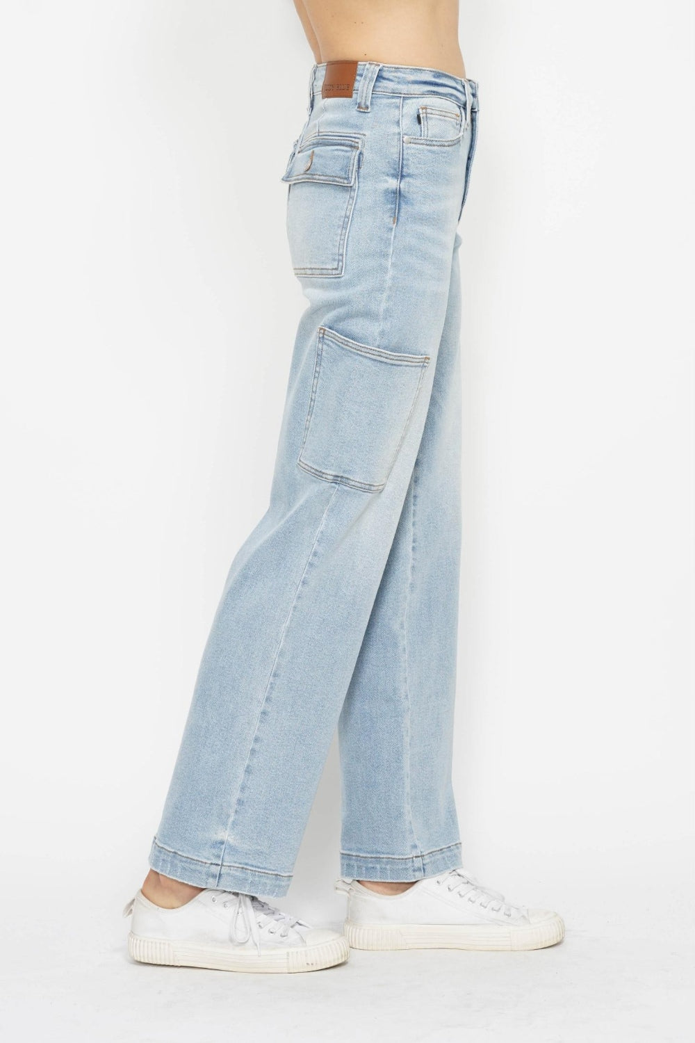 Judy Blue Full Size High Waist Straight Cargo Jeans-Denim-Inspired by Justeen-Women's Clothing Boutique