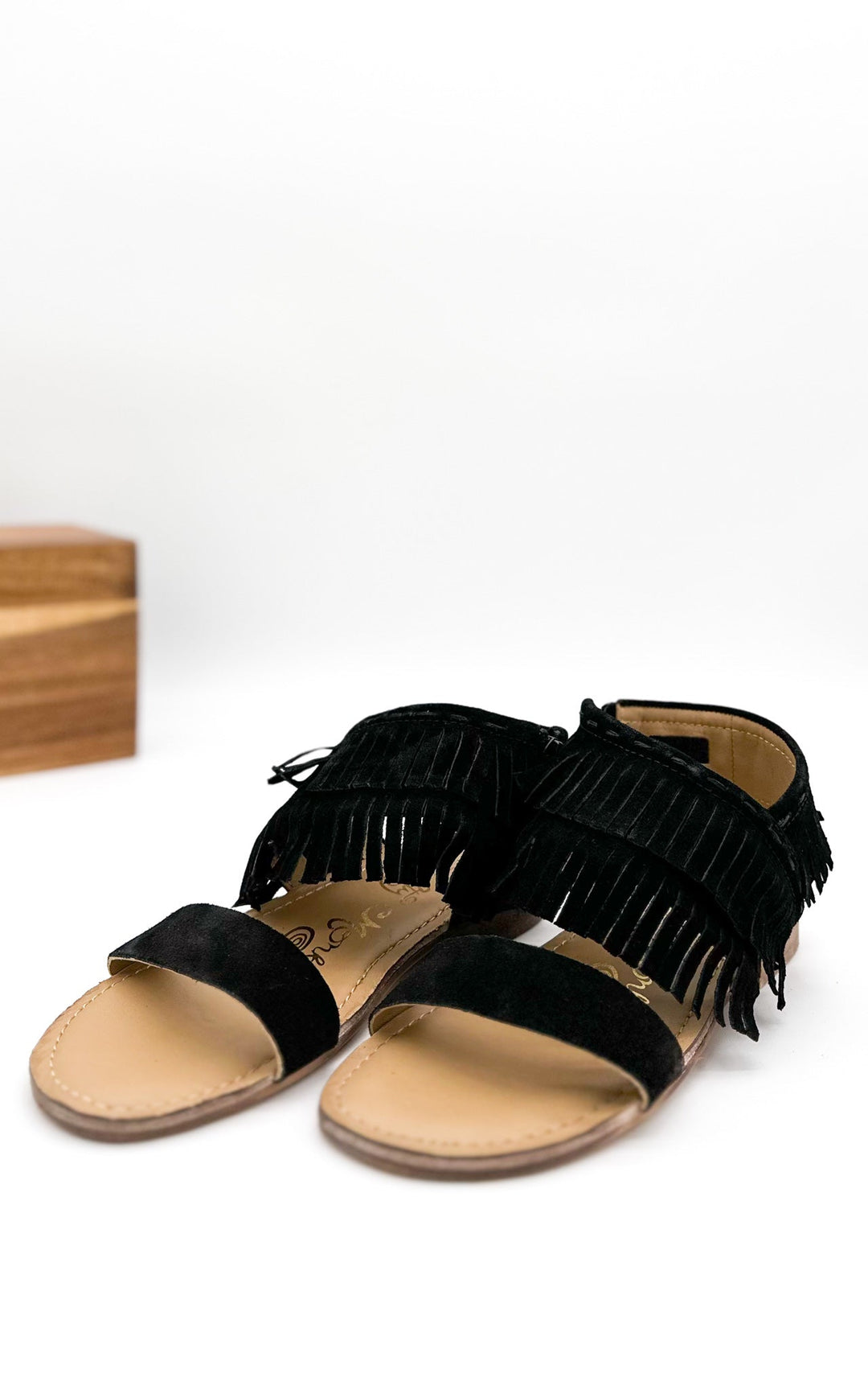 Fringe Star Sandal in Black-Shoes-Inspired by Justeen-Women's Clothing Boutique