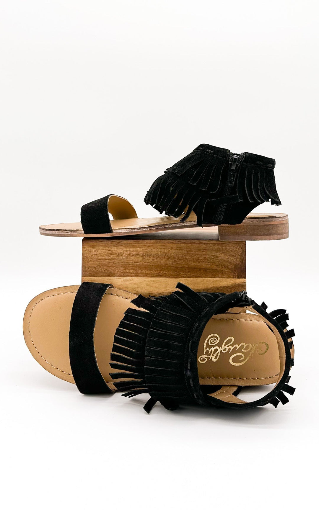 Fringe Star Sandal in Black-Shoes-Inspired by Justeen-Women's Clothing Boutique