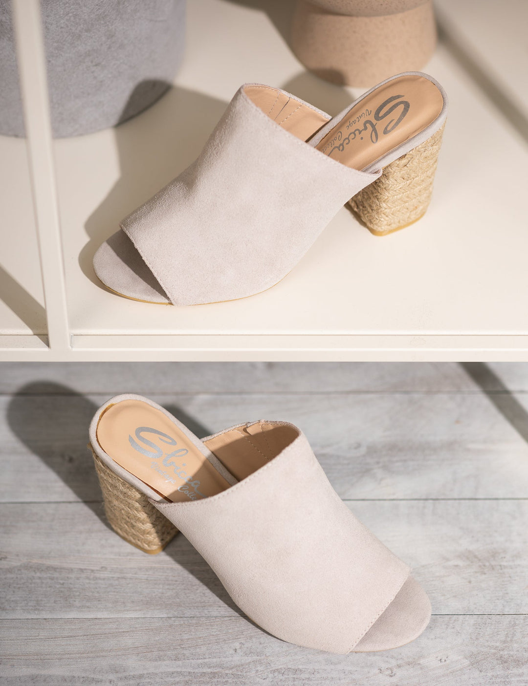 Helena Heeled Sandal in Ice Suede-Shoes-Inspired by Justeen-Women's Clothing Boutique