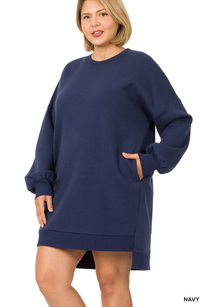 Talia Round Neck Longline Sweatshirt-Sweaters/Sweatshirts-Inspired by Justeen-Women's Clothing Boutique in Chicago, Illinois