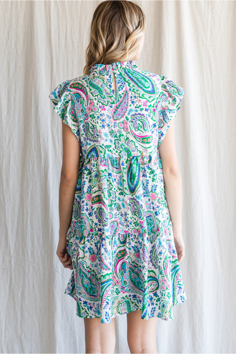 Maeve Paisley Babydoll Dress-Dresses-Inspired by Justeen-Women's Clothing Boutique in Chicago, Illinois