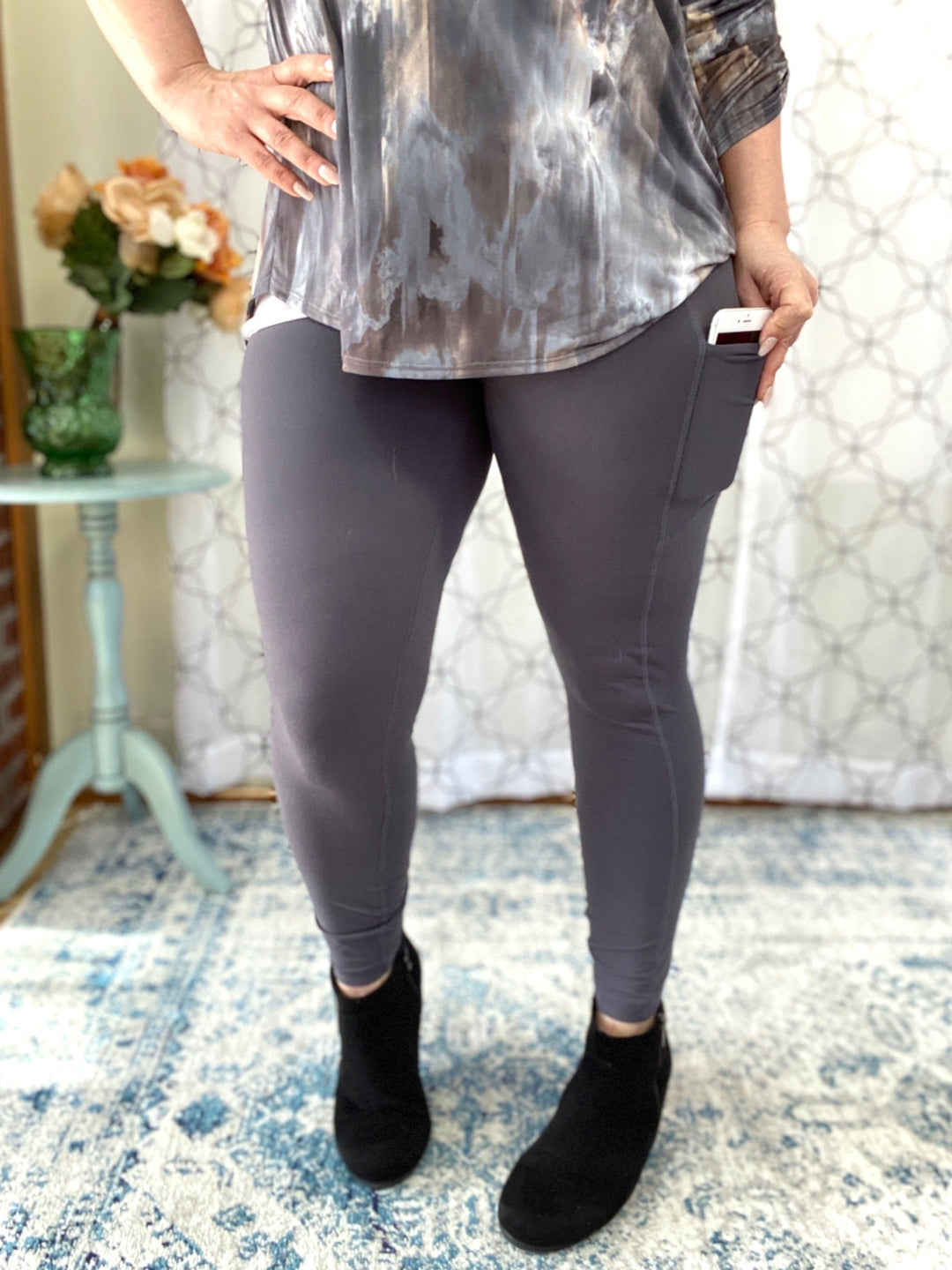 On The Go Leggings in Charcoal-Rae Mode-Inspired by Justeen-Women's Clothing Boutique