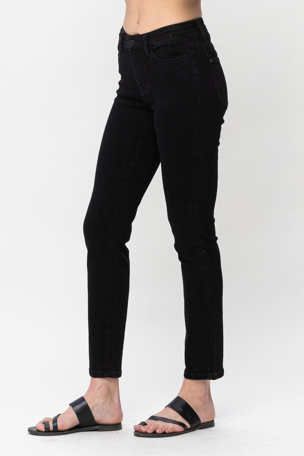 Jodi Mid-Rise Black Slim Fit Denim, Judy Blue-Denim-Inspired by Justeen-Women's Clothing Boutique in Chicago, Illinois