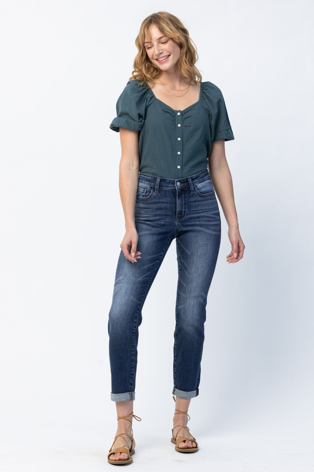 Jade Basic Cuffed Slim Fit Denim, Judy Blue-Denim-Inspired by Justeen-Women's Clothing Boutique in Chicago, Illinois