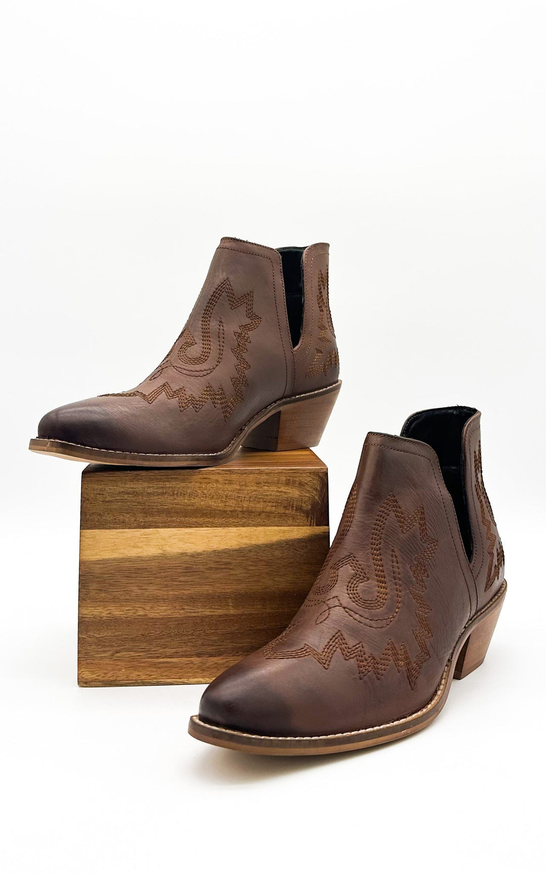 Kickin' Booties in Brown-Shoes-Inspired by Justeen-Women's Clothing Boutique