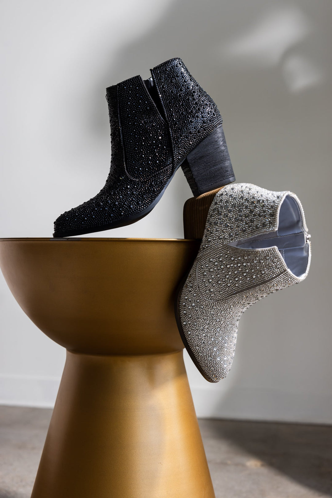 Shine Star Rhinestone Bootie in Black-Shoes-Inspired by Justeen-Women's Clothing Boutique