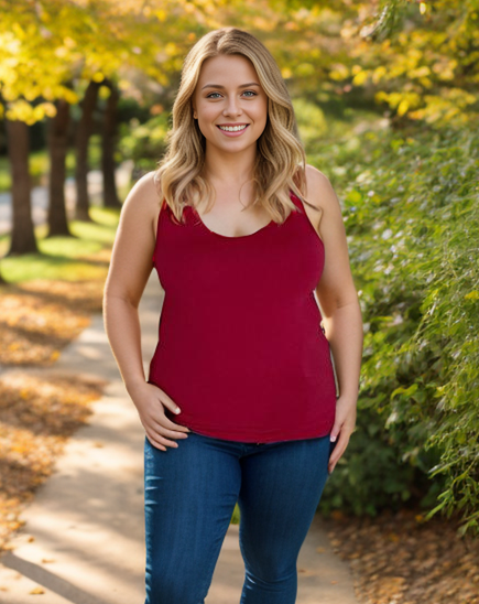 Strut Your Stuff Racerback Tank in Burgundy-Zenana-Inspired by Justeen-Women's Clothing Boutique