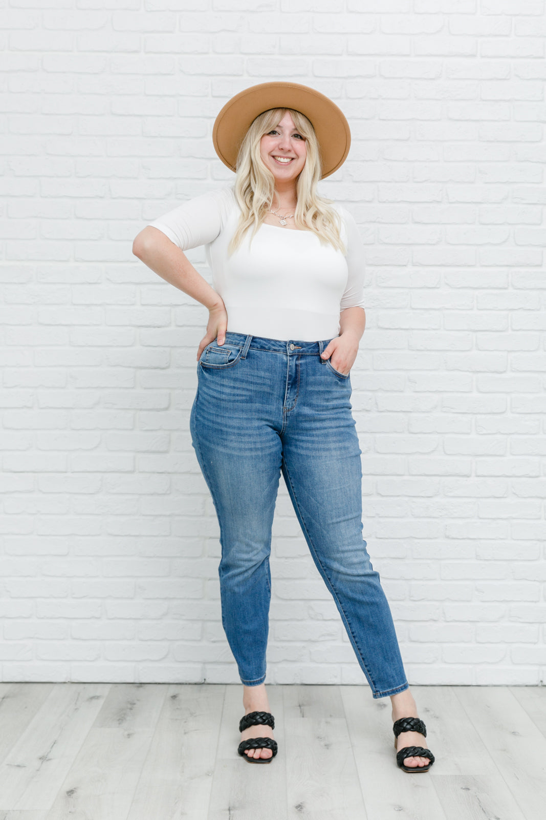 High Waist Slim Fit Jeans-Denim-Inspired by Justeen-Women's Clothing Boutique