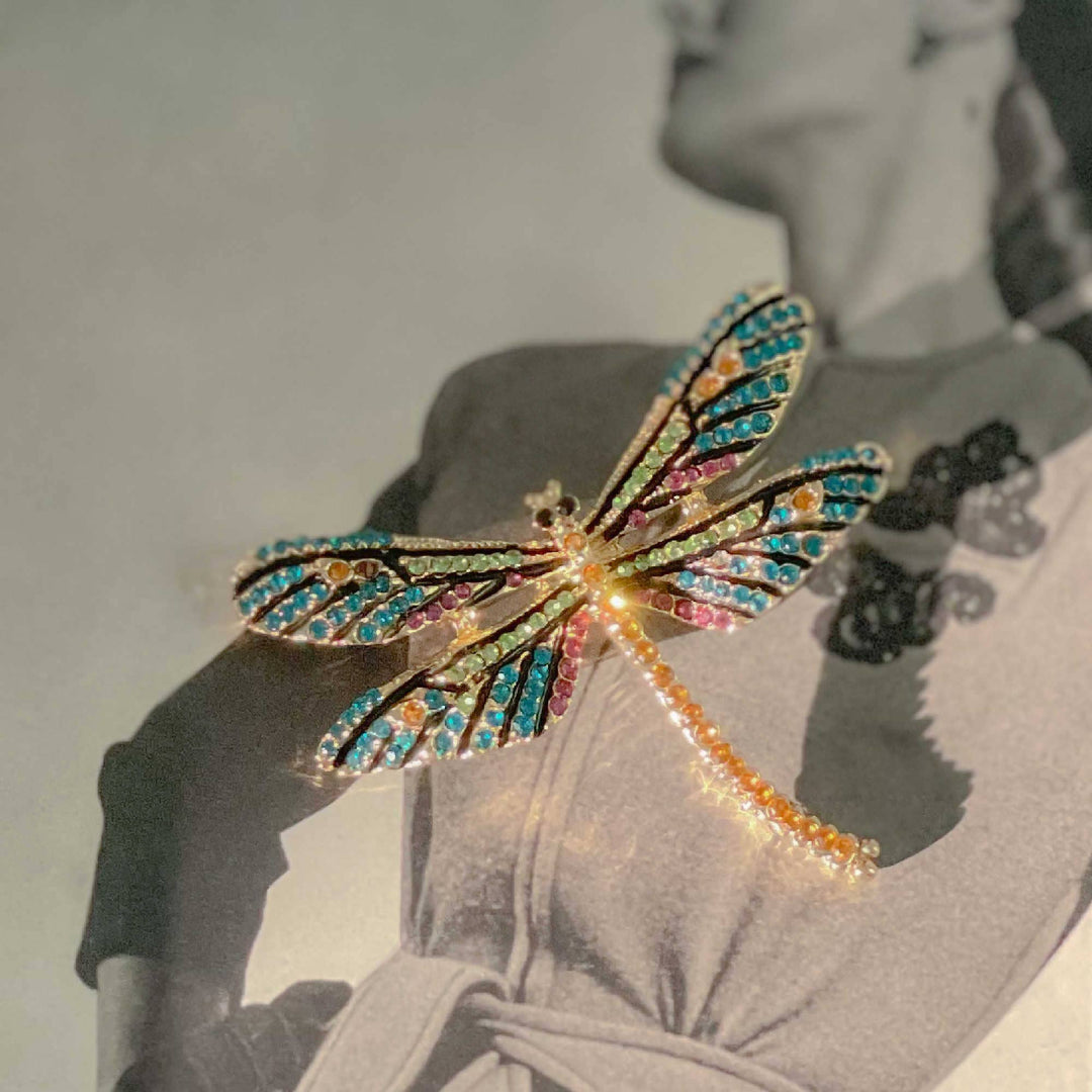 Dazzling Accent Brooch, Dragonfly-210 Jewelry-Inspired by Justeen-Women's Clothing Boutique in Chicago, Illinois