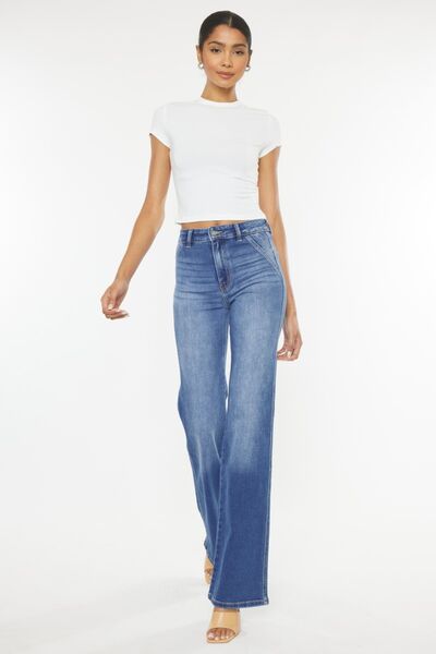 Kancan Ultra High Waist Gradient Flare Jeans-Denim-Inspired by Justeen-Women's Clothing Boutique