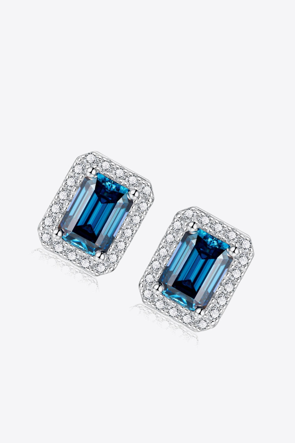 2 Carat Moissanite Stud Earrings in Indigo-Earrings-Inspired by Justeen-Women's Clothing Boutique in Chicago, Illinois