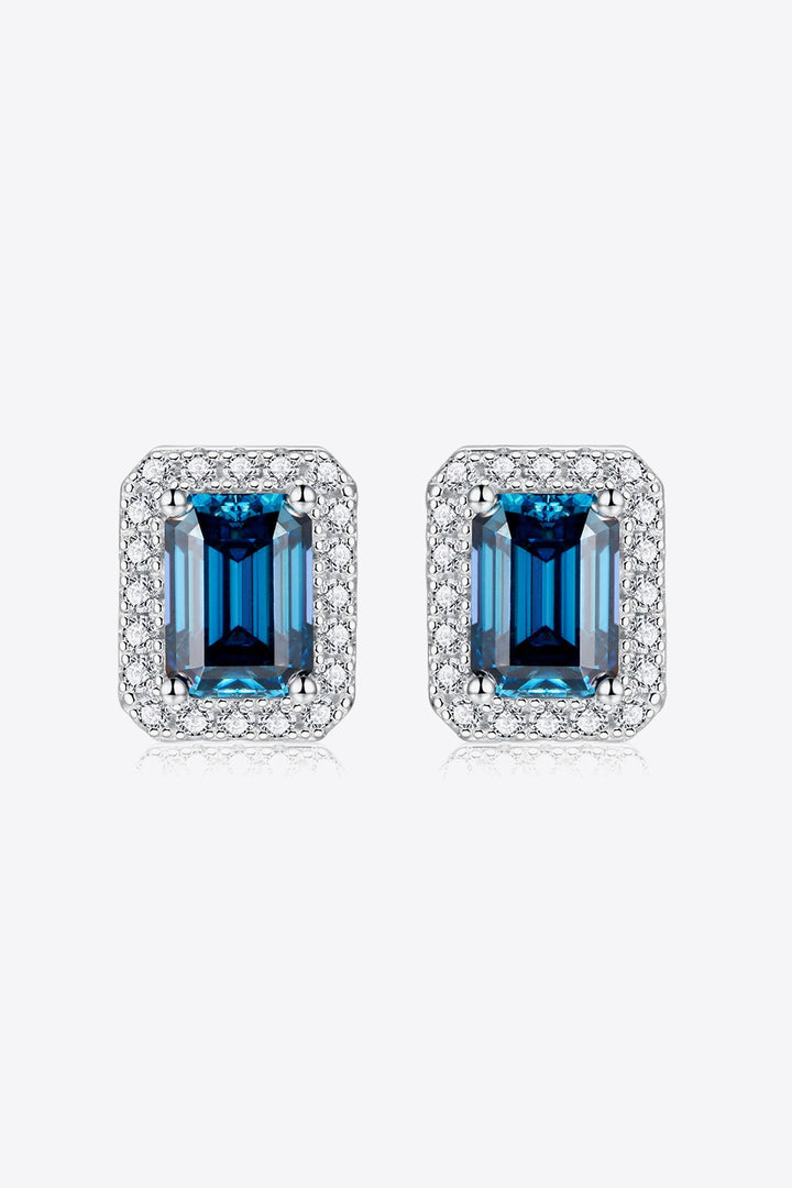 2 Carat Moissanite Stud Earrings in Indigo-Earrings-Inspired by Justeen-Women's Clothing Boutique in Chicago, Illinois