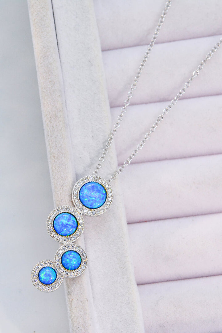 Opal Round Pendant Chain-Link Necklace-Necklaces-Inspired by Justeen-Women's Clothing Boutique in Chicago, Illinois