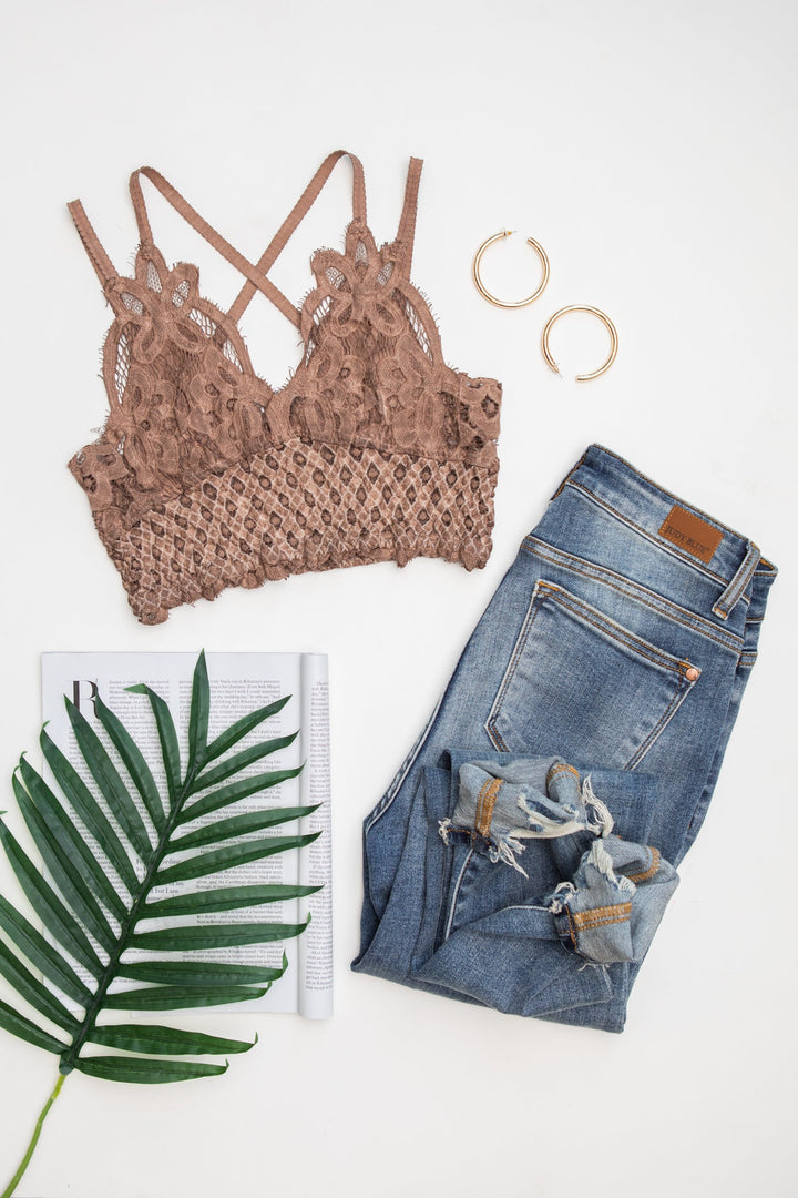 Live In Lace Bralette in Mauve-Bralettes-Inspired by Justeen-Women's Clothing Boutique in Chicago, Illinois