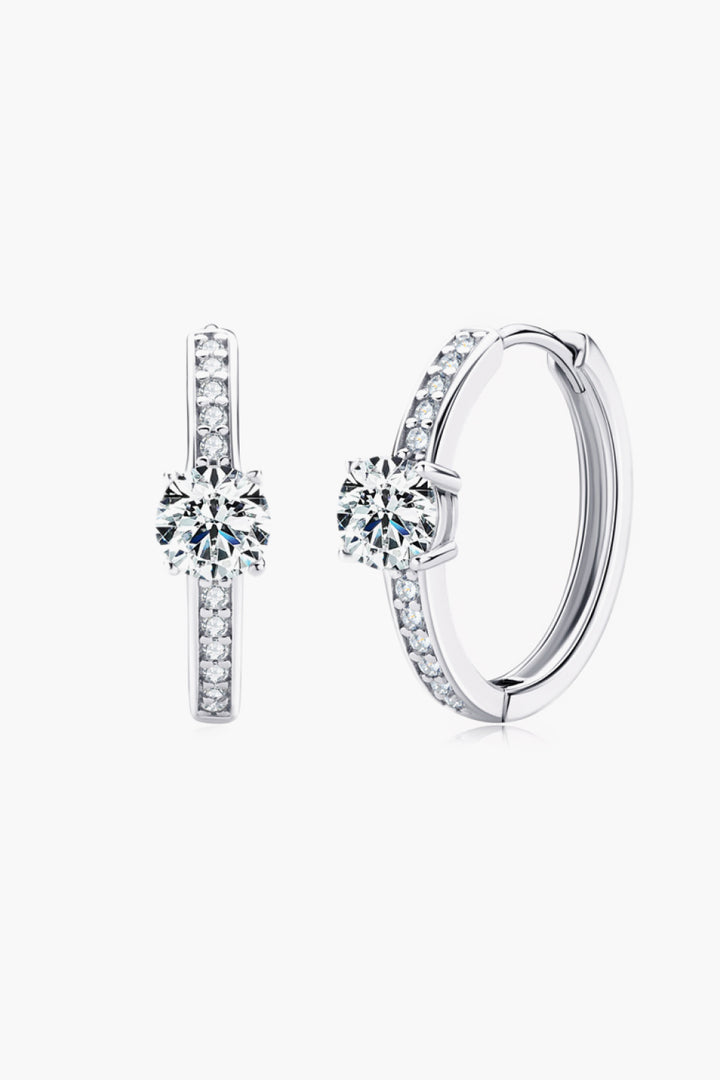 Carry Your Love 1 Carat Moissanite Platinum-Plated Earrings-Earrings-Inspired by Justeen-Women's Clothing Boutique in Chicago, Illinois