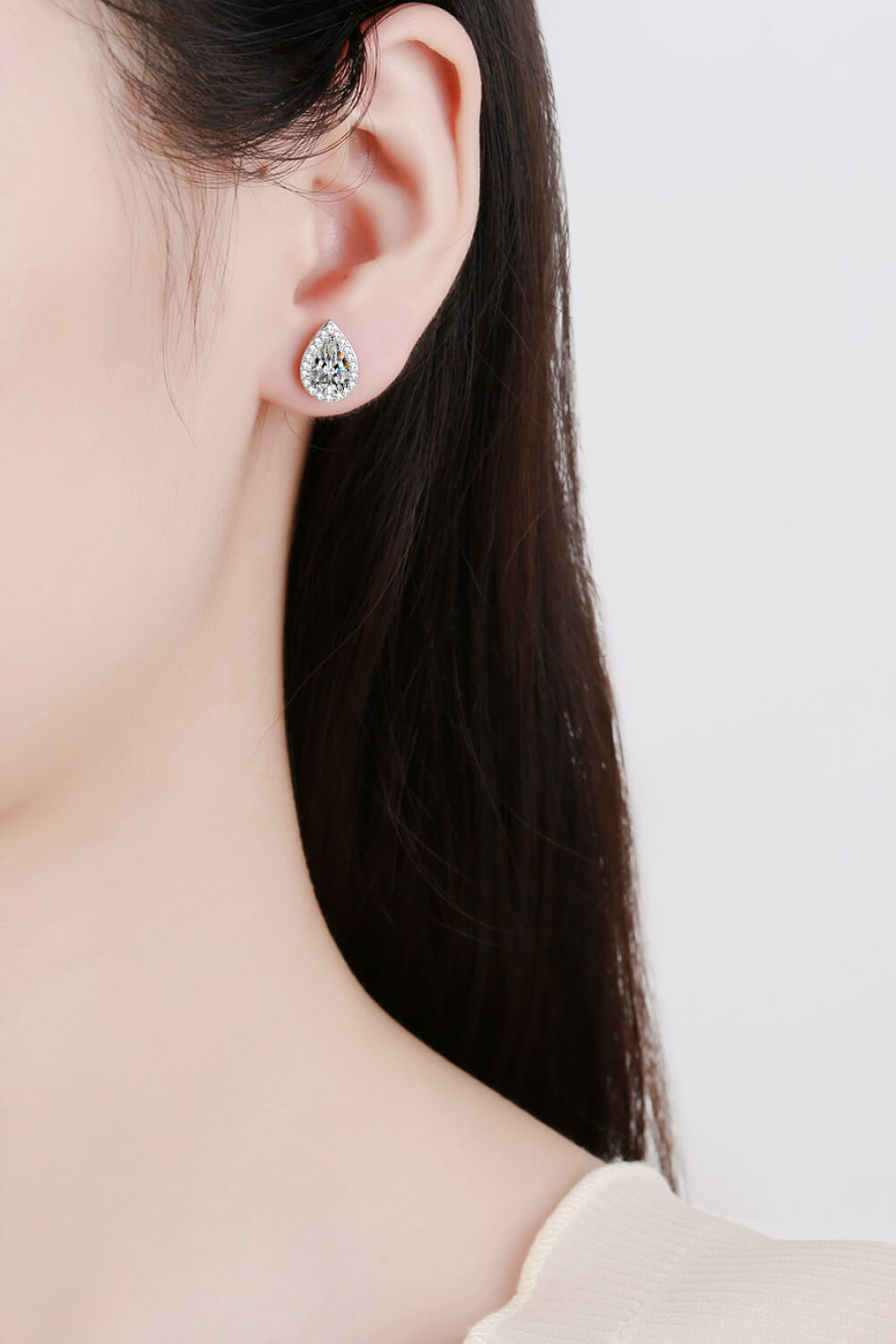 Moissanite Teardrop Stud Earrings-Earrings-Inspired by Justeen-Women's Clothing Boutique in Chicago, Illinois