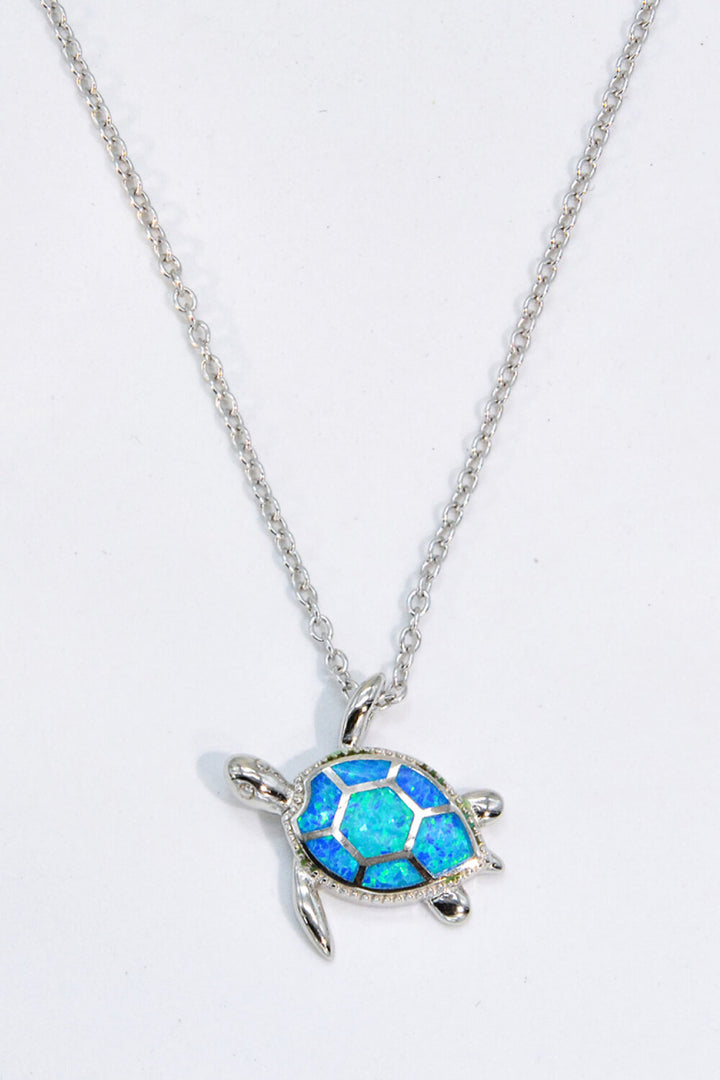 Opal Turtle Pendant Chain-Link Necklace-Necklaces-Inspired by Justeen-Women's Clothing Boutique in Chicago, Illinois