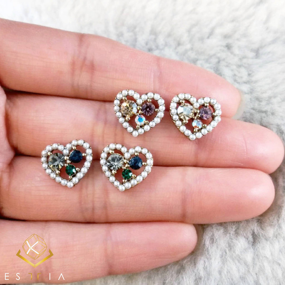 ESTTIA Dainty Heart Stud Earrings-Earrings-Inspired by Justeen-Women's Clothing Boutique in Chicago, Illinois