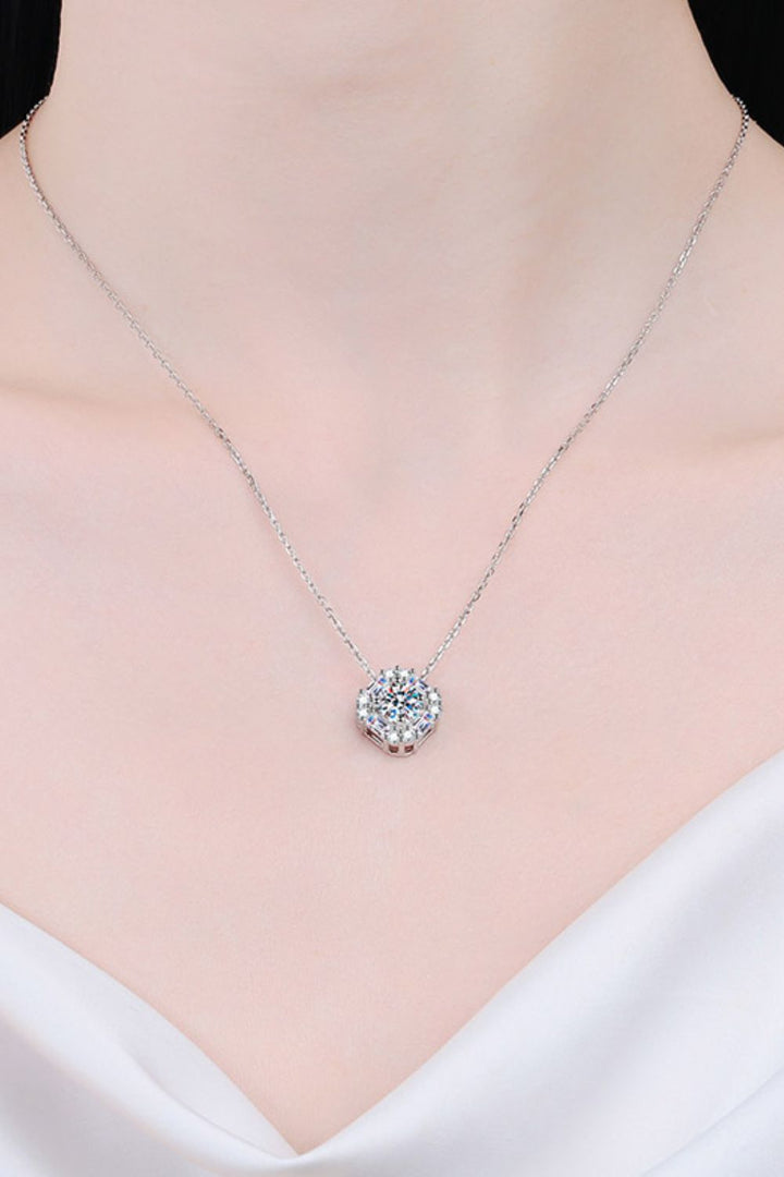 Geometric Moissanite Pendant Chain Necklace-Necklaces-Inspired by Justeen-Women's Clothing Boutique in Chicago, Illinois