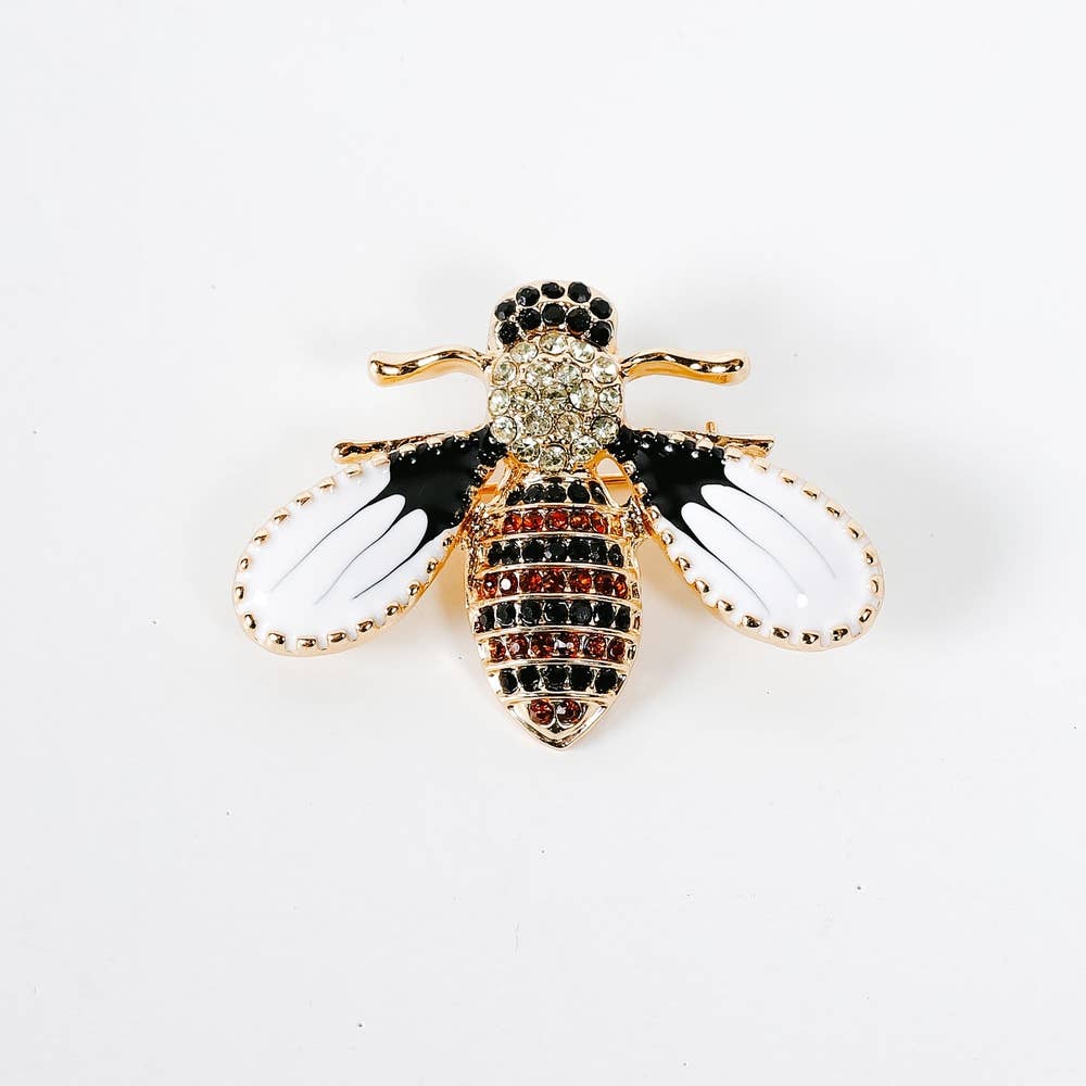 Dazzling Accent Brooch, Bee-210 Jewelry-Inspired by Justeen-Women's Clothing Boutique in Chicago, Illinois
