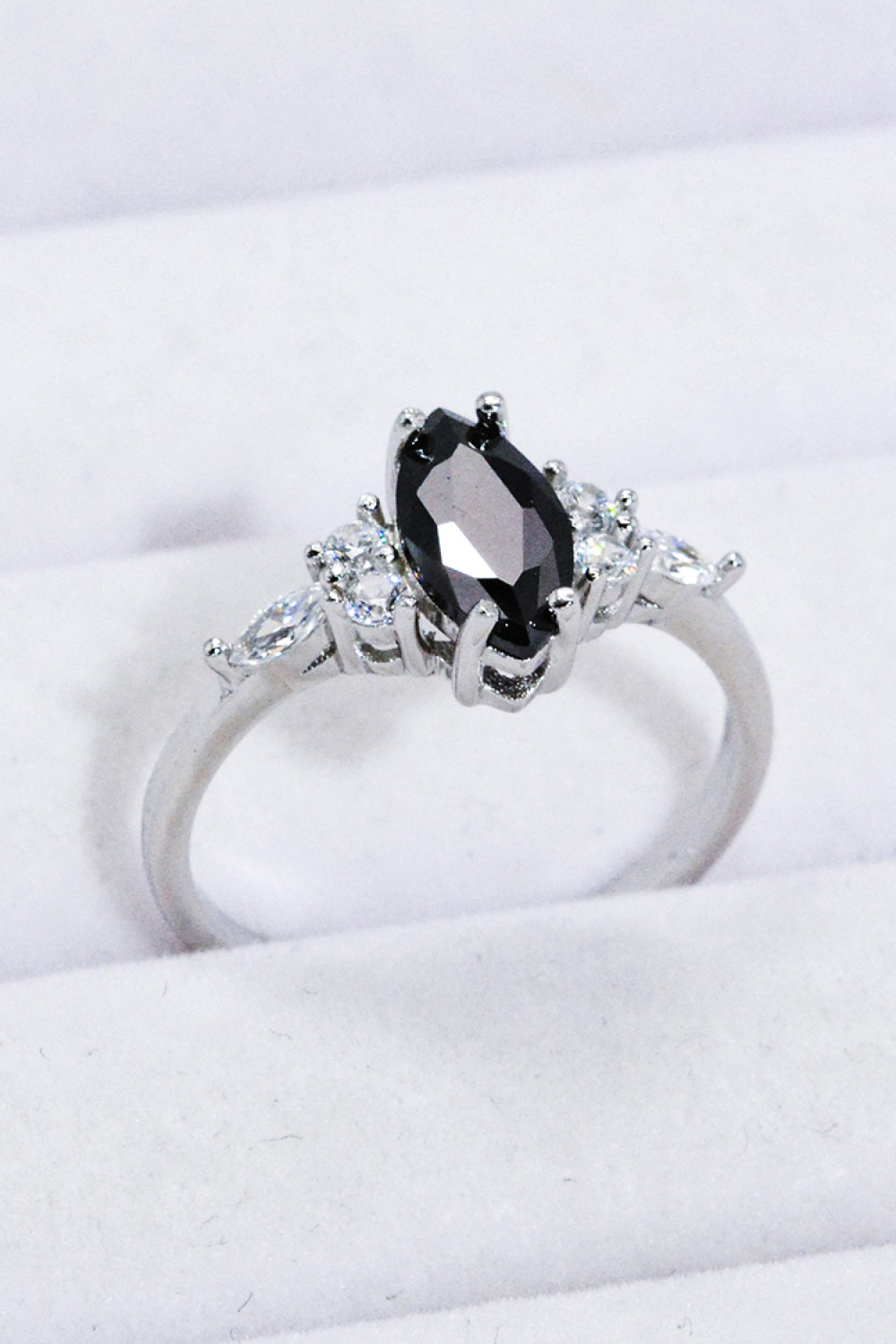 925 Sterling Silver Black Agate Ring-Rings-Inspired by Justeen-Women's Clothing Boutique in Chicago, Illinois
