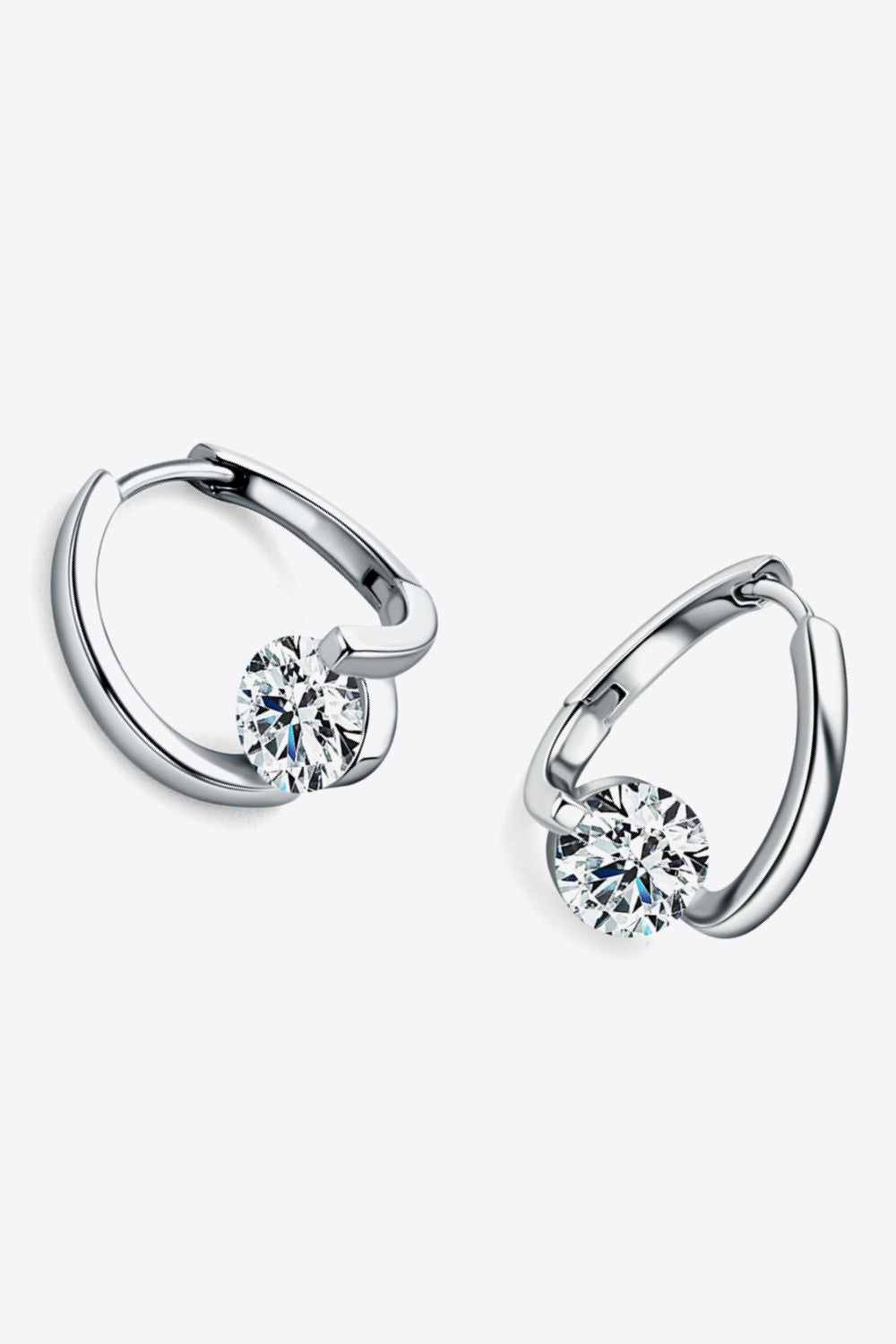 2 Carat Moissanite 925 Sterling Silver Heart Earrings-Earrings-Inspired by Justeen-Women's Clothing Boutique in Chicago, Illinois