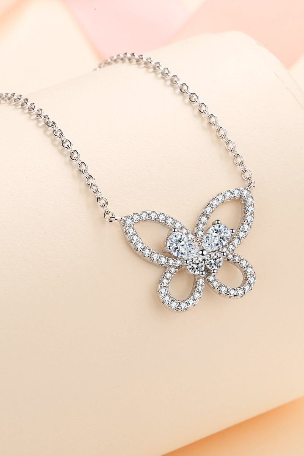 Moissanite Butterfly Pendant Necklace-Necklaces-Inspired by Justeen-Women's Clothing Boutique in Chicago, Illinois