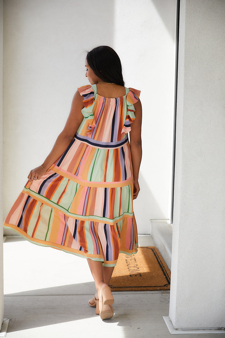 Painted Palette Midi Dress-Dresses-Inspired by Justeen-Women's Clothing Boutique in Chicago, Illinois