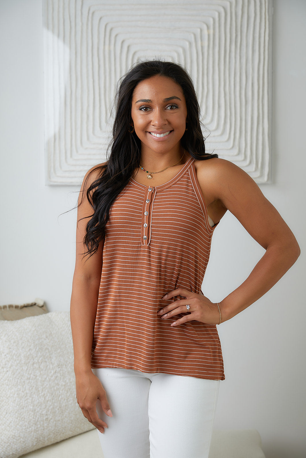 Tip Me Off Striped Tank-Tank Tops-Inspired by Justeen-Women's Clothing Boutique in Chicago, Illinois