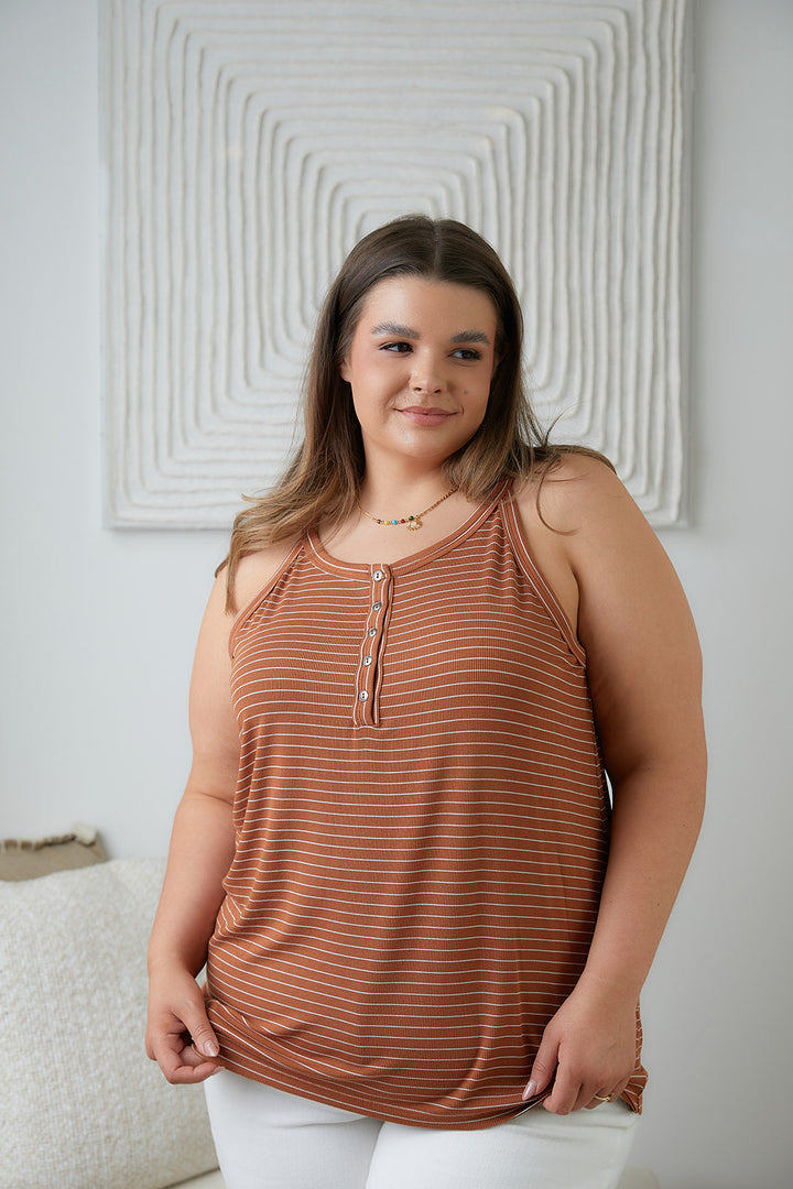 Tip Me Off Striped Tank-Tank Tops-Inspired by Justeen-Women's Clothing Boutique in Chicago, Illinois