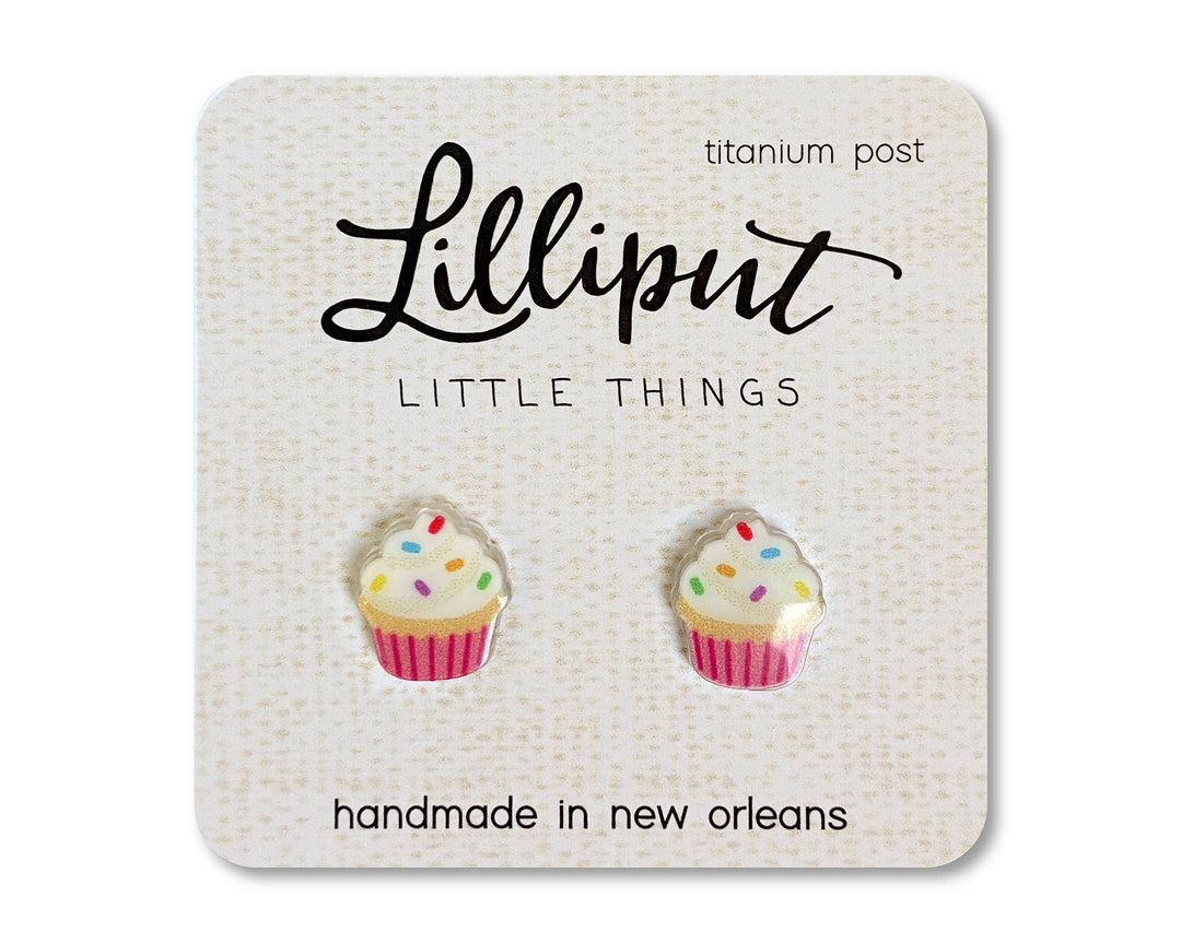 Birthday Cupcake Stud Earrings-Earrings-Inspired by Justeen-Women's Clothing Boutique in Chicago, Illinois