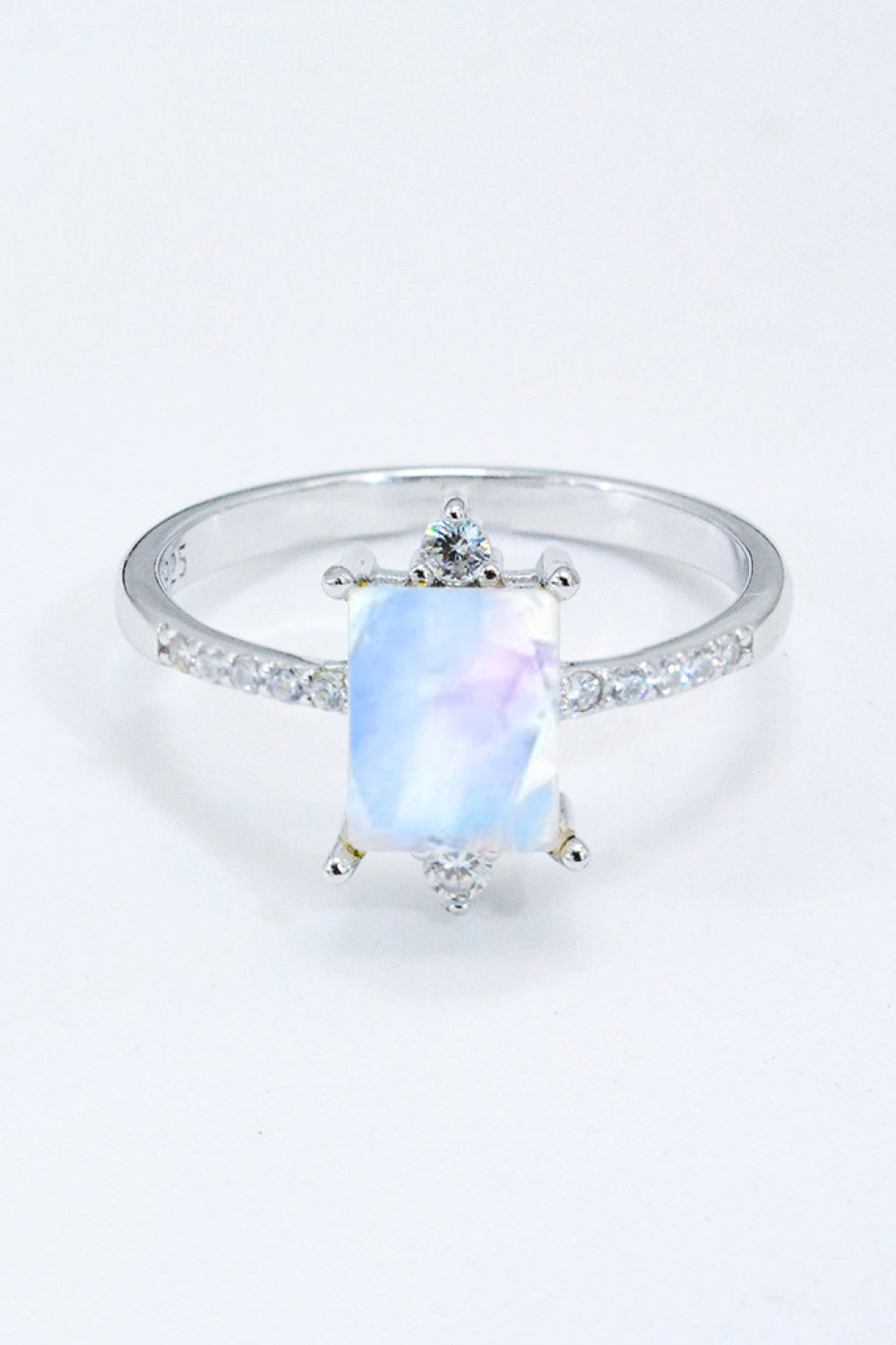 925 Sterling Silver Square Moonstone Ring-Rings-Inspired by Justeen-Women's Clothing Boutique in Chicago, Illinois