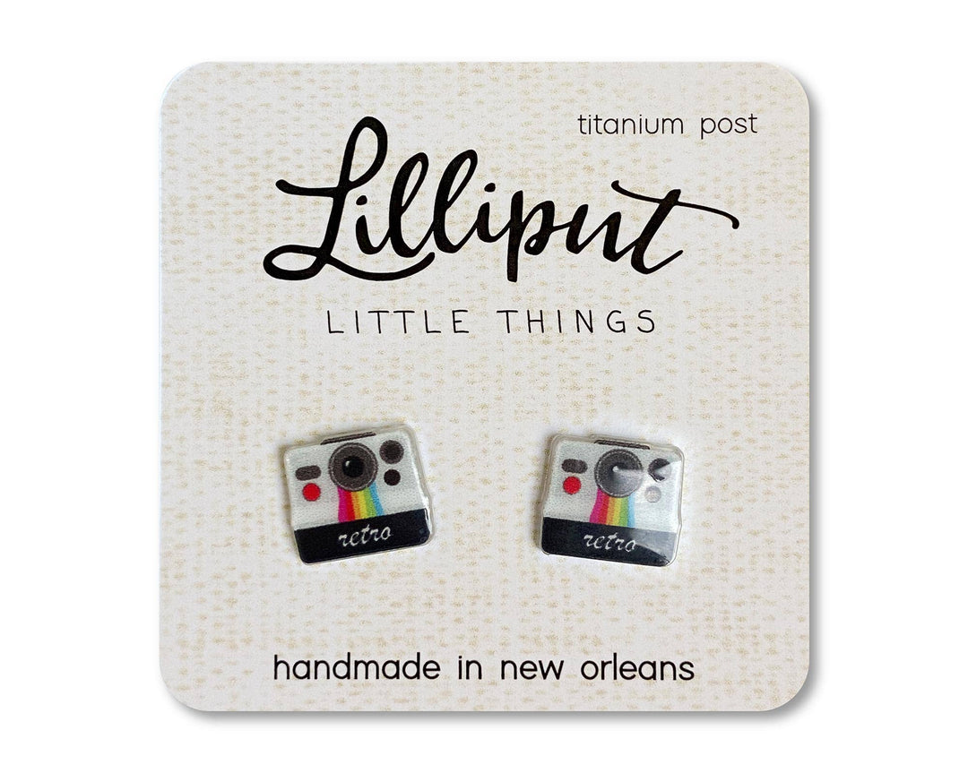 Retro Camera Stud Earrings-Earrings-Inspired by Justeen-Women's Clothing Boutique in Chicago, Illinois